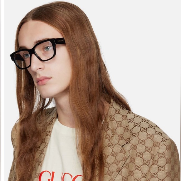 New Authentic GUCCI GG1428O 001 square Gucci optical comes shiny black frame. - Picture 4 of 12